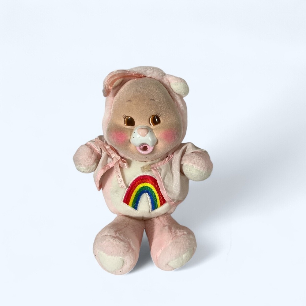 Care Bear Cub Lil Cheer Bear Baby Plush Jacket Pacifier Kenner 1986 Vintage 80s